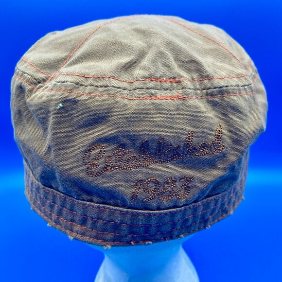 HOOTERS Vintage Rhinestone Owl Baseball Hat Tan Cadet Style Cap OS Unisex - Picture 5 of 11